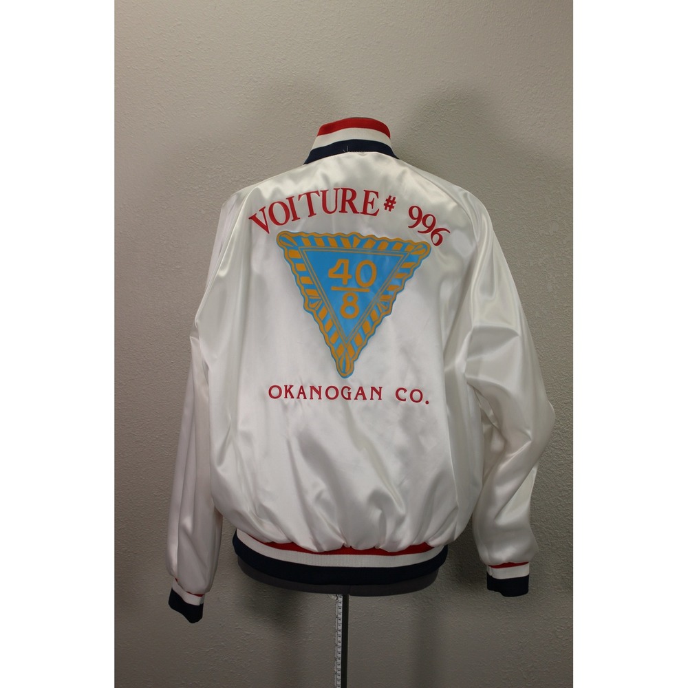 Hilton Active Apparel Vintage Satin Snap Front Bomber Jacket Men's Large - Picture 3 of 14